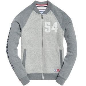 Superdry Track Field Baseball Jacket Small Gray